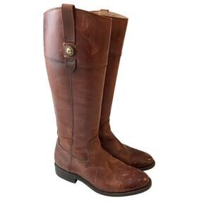 Frye Jayden Button Tall Riding Boots Brown Women Size 8